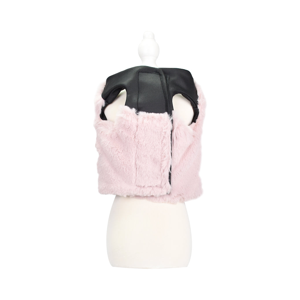 Reversible Fur Leather Jacket Pink