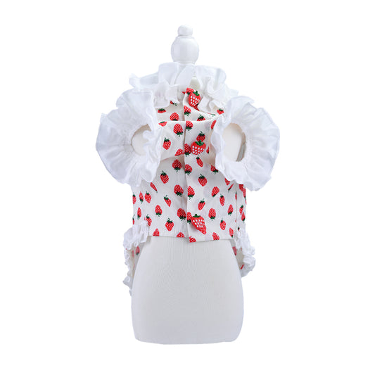 French doll シャツ Strawberry white