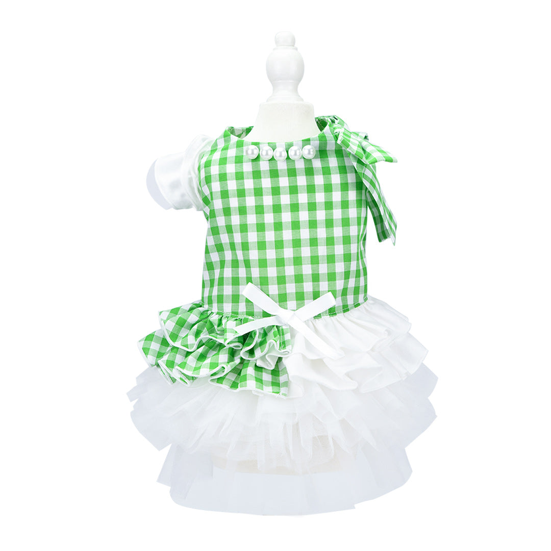 French doll ワンピース Gingham Green