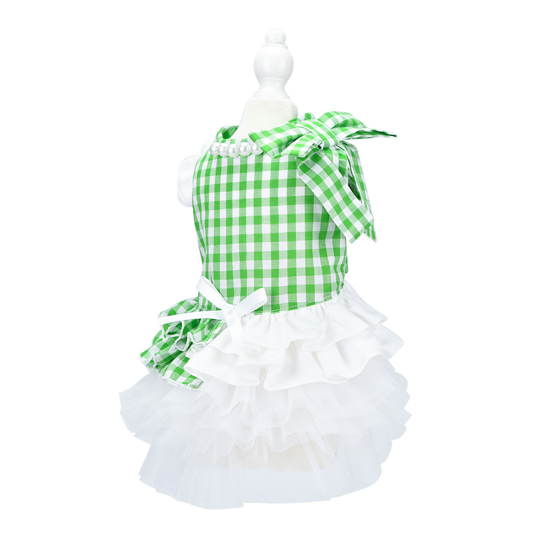 French doll ワンピース Gingham Green