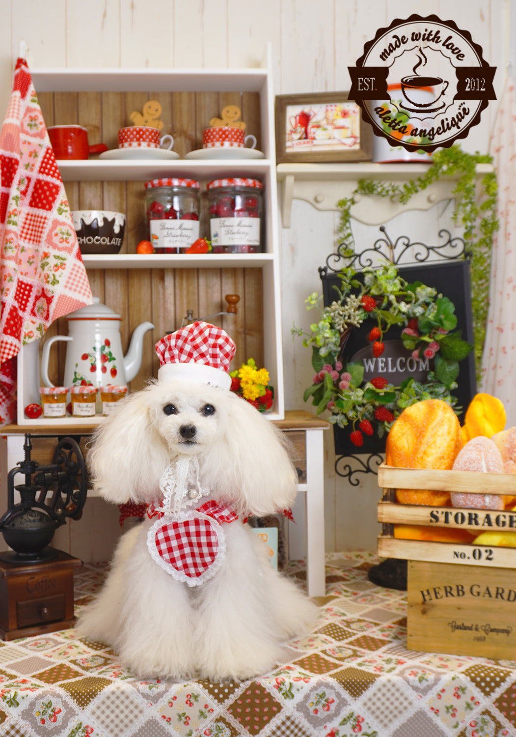 aletta angelique CAFEエプロン Red