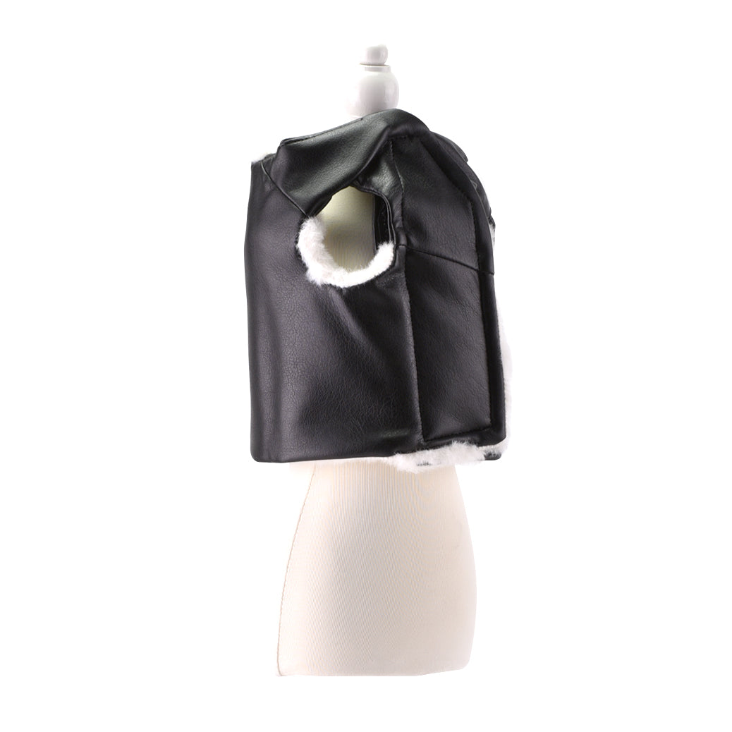 Reversible Fur Leather Jacket white