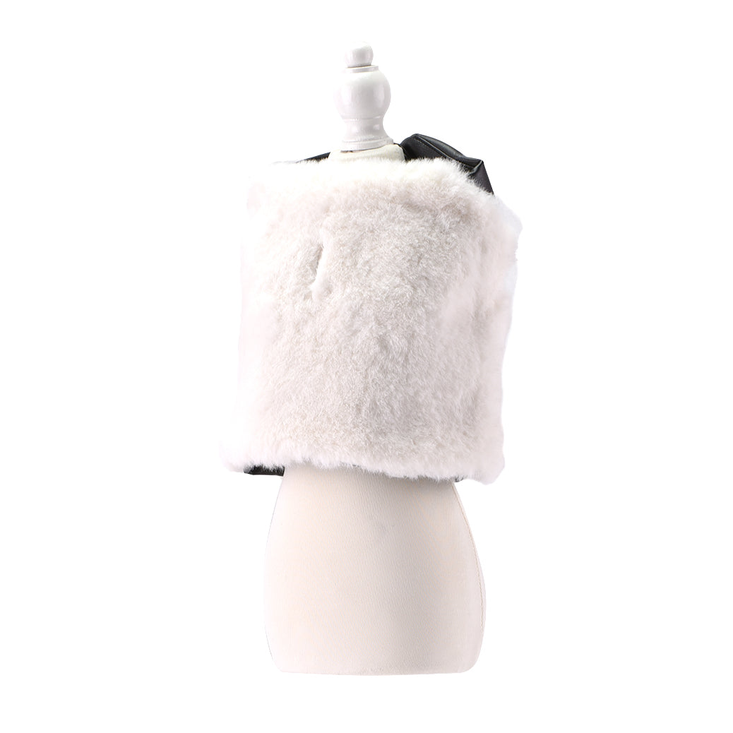 Reversible Fur Leather Jacket white