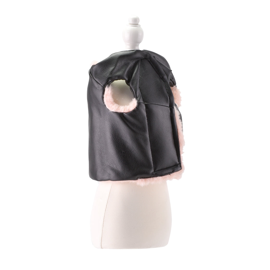 Reversible Fur Leather Jacket Pink