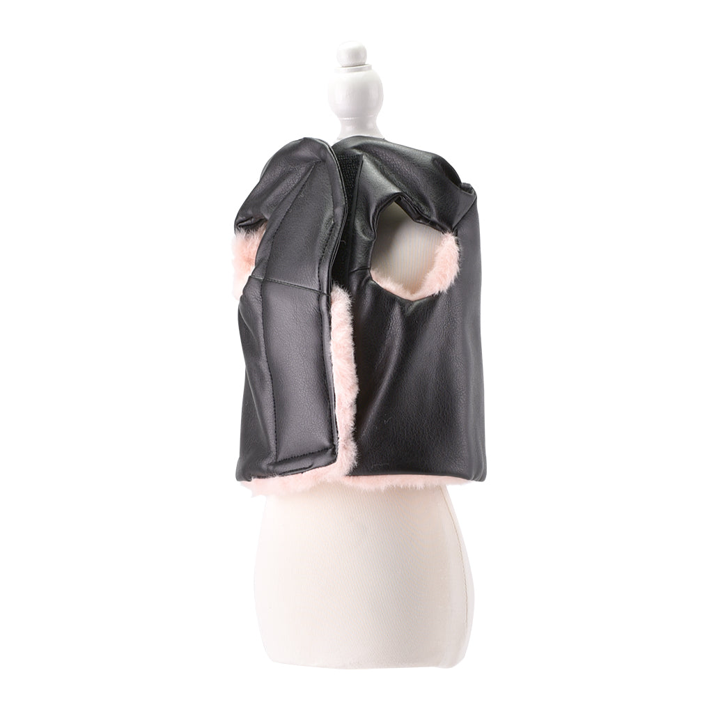 Reversible Fur Leather Jacket Pink