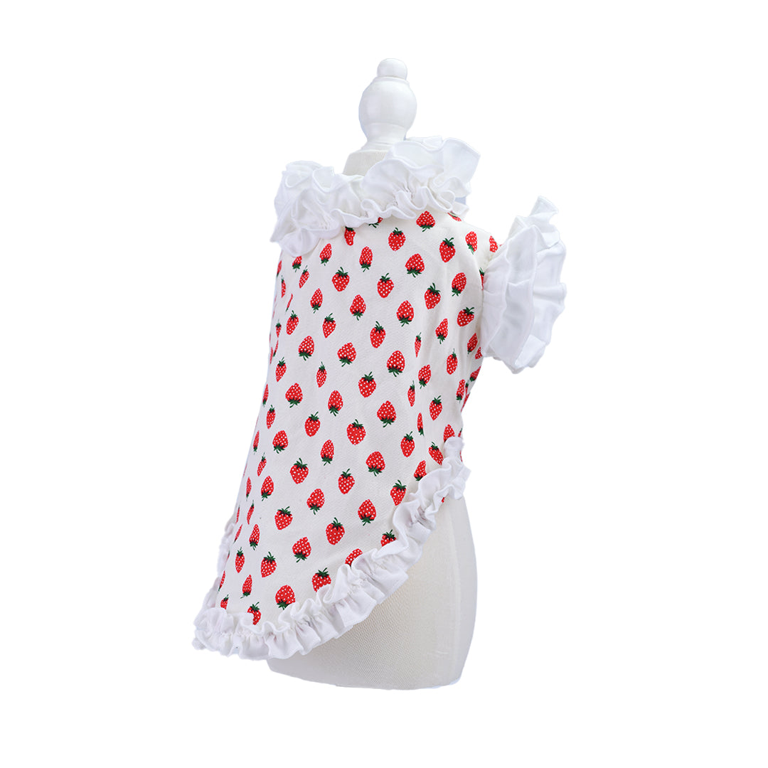 French doll シャツ Strawberry white