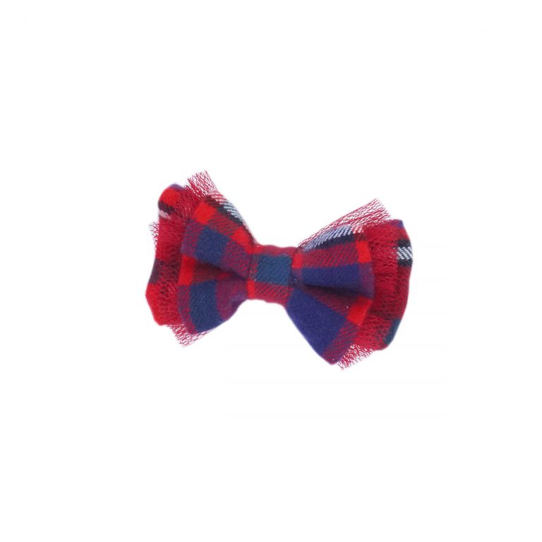 チェック バレッタ red×navy