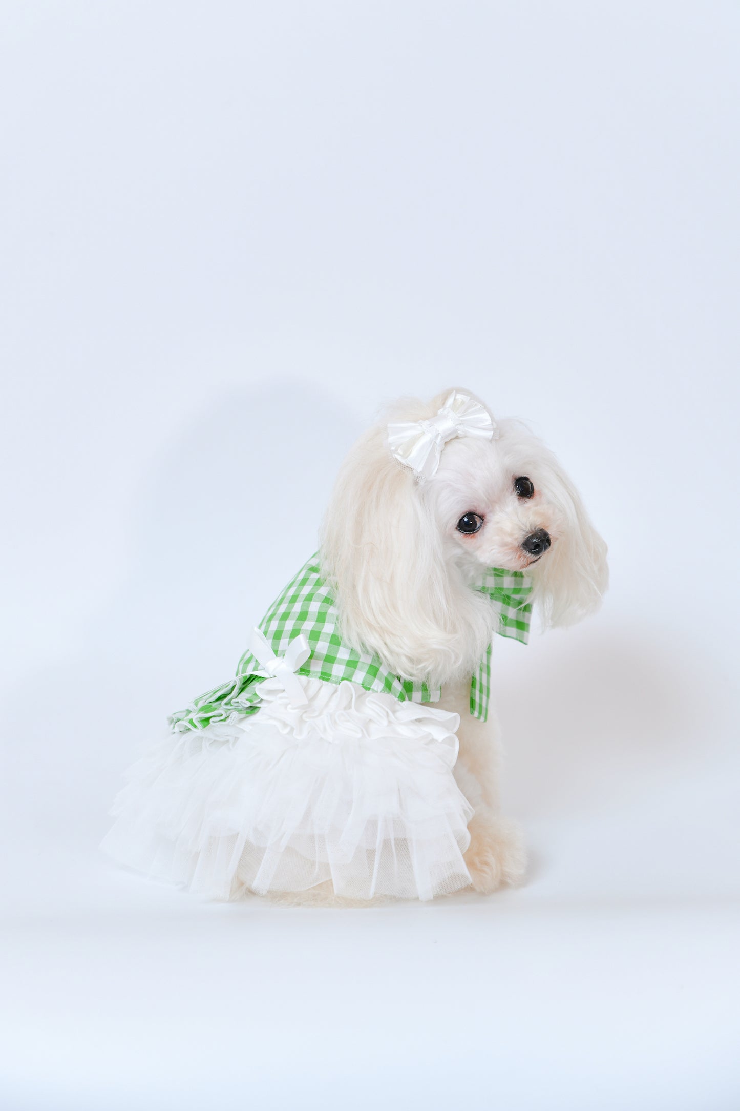 French doll ワンピース Gingham Green