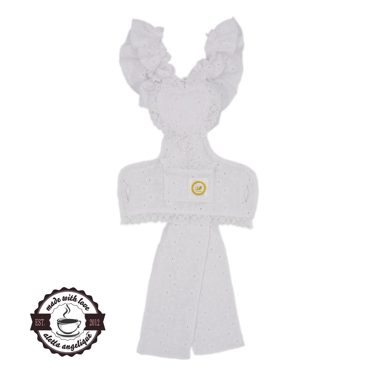 aletta angelique CAFEエプロン Strawberry white