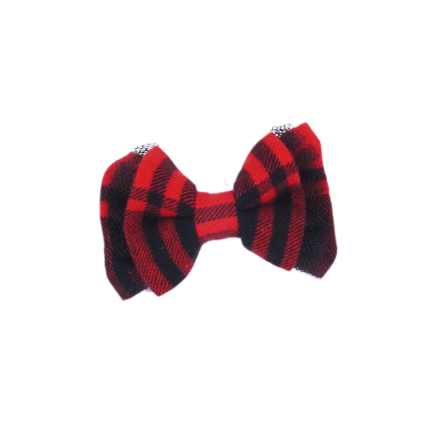 チェック バレッタ red×black
