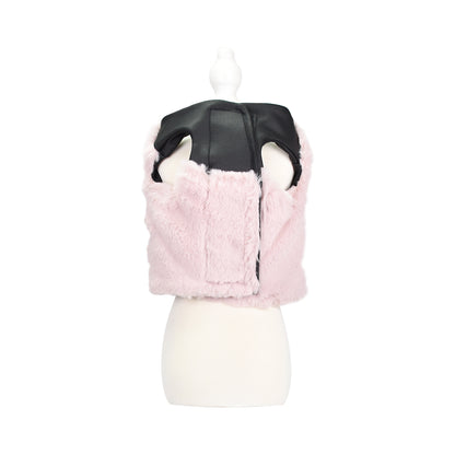Reversible Fur Leather Jacket Pink