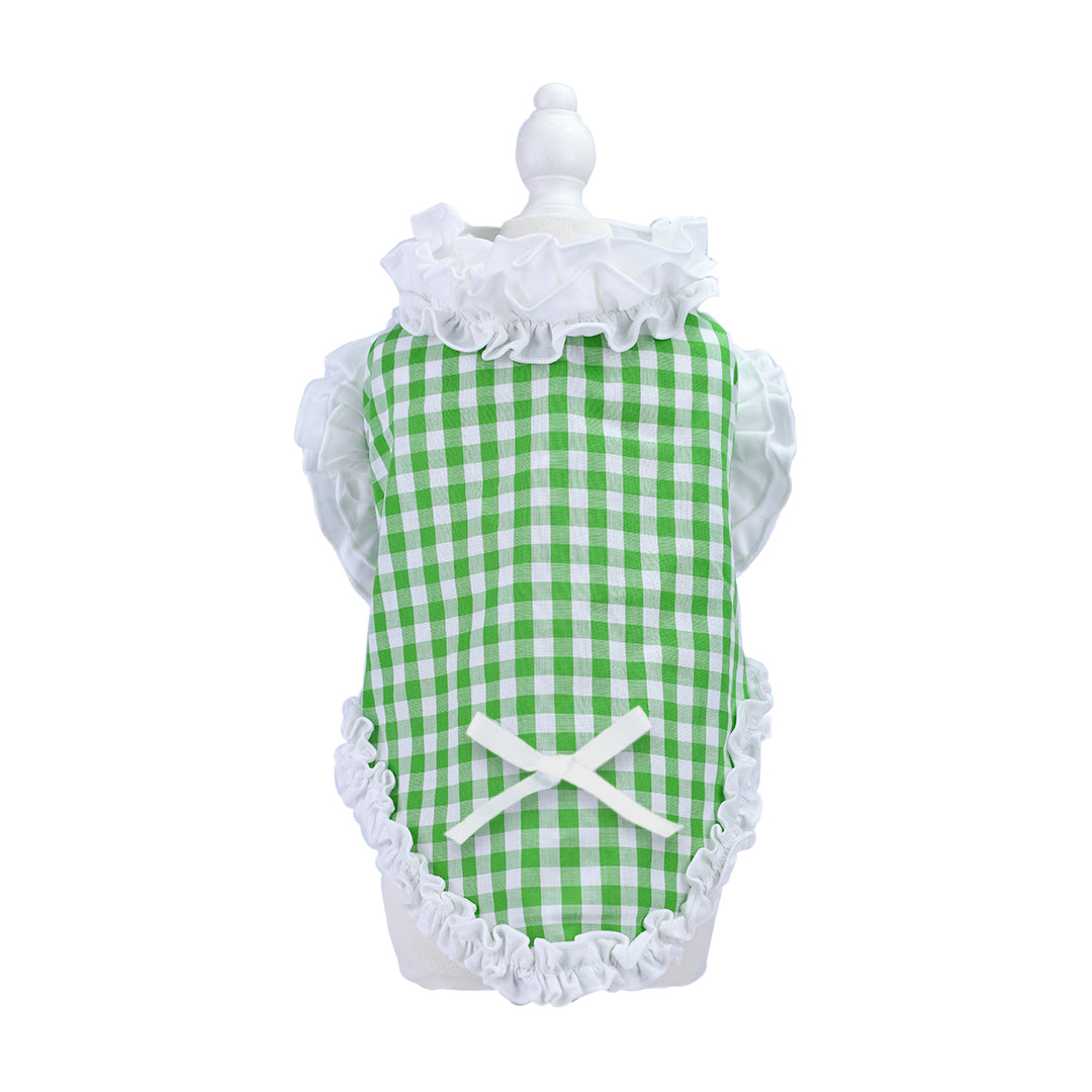 French doll シャツ Gingham green