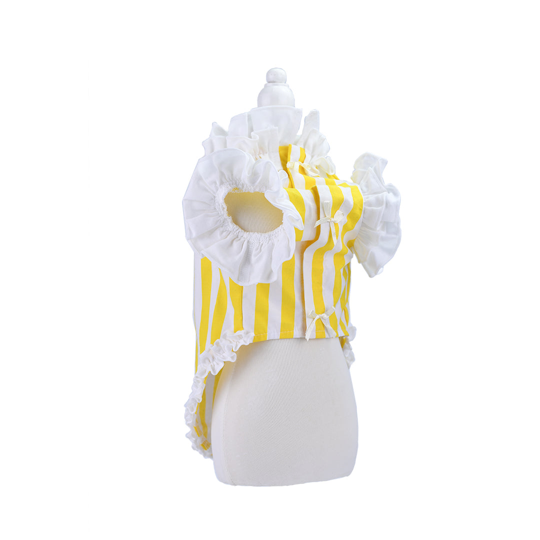 French doll シャツ Stripe Yellow