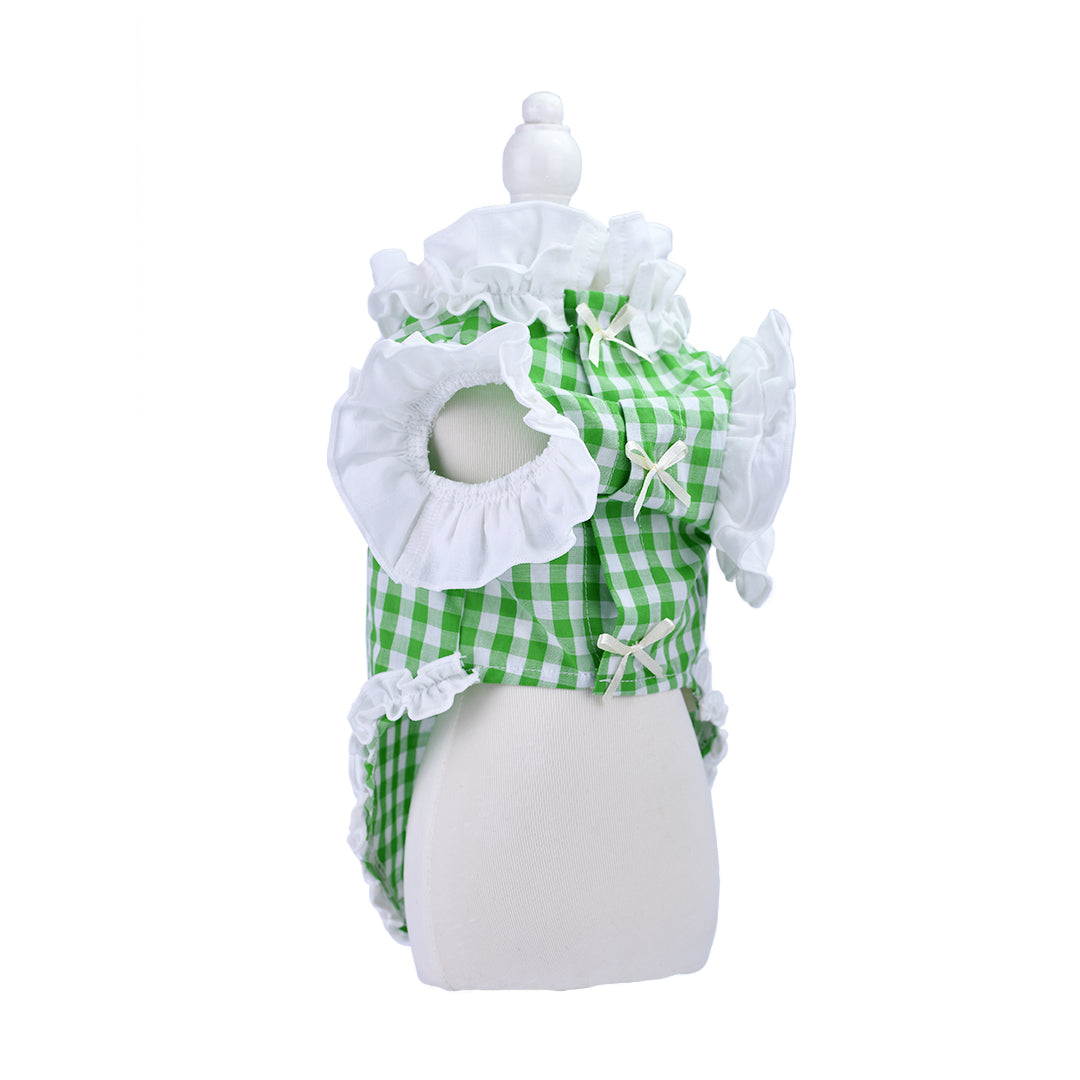 French doll シャツ Gingham green