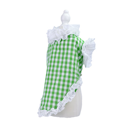 French doll シャツ Gingham green