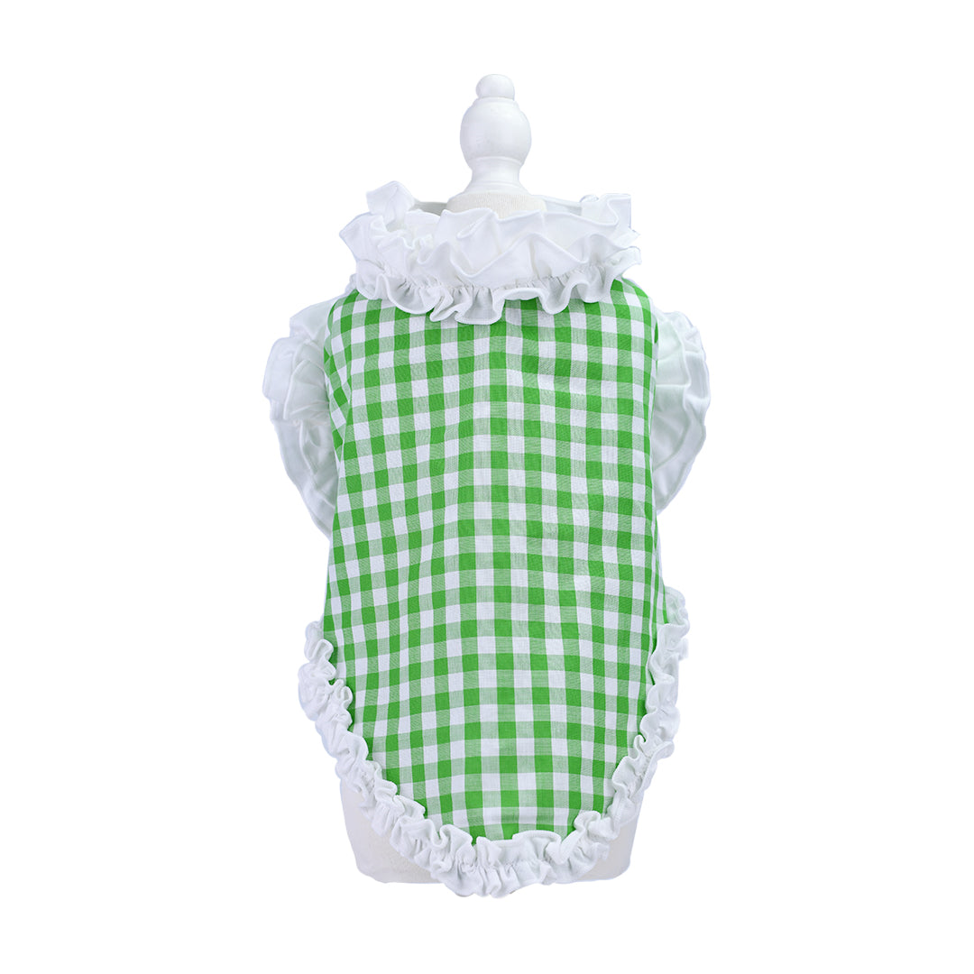 French doll シャツ Gingham green