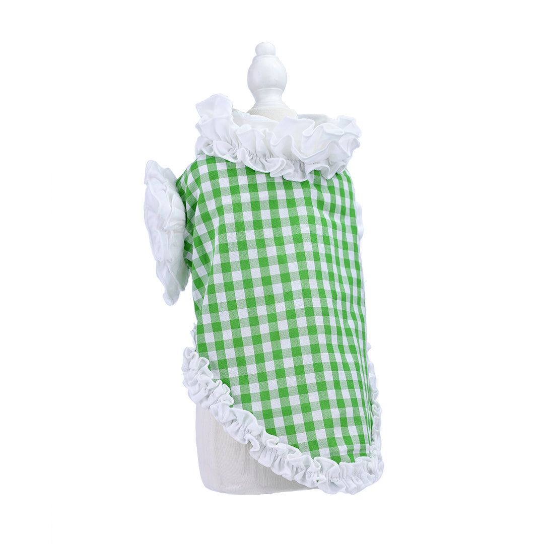 French doll シャツ Gingham green