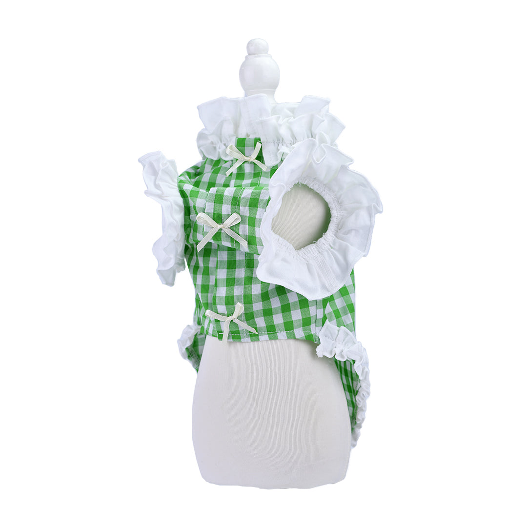 French doll シャツ Gingham green