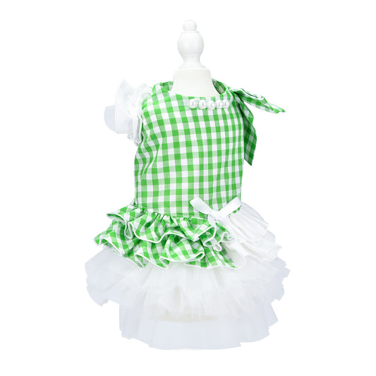 French doll ワンピース Gingham Green