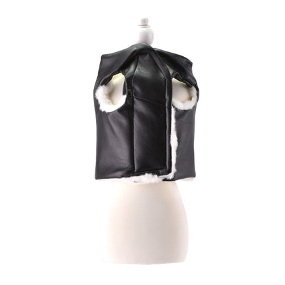 Reversible Fur Leather Jacket white