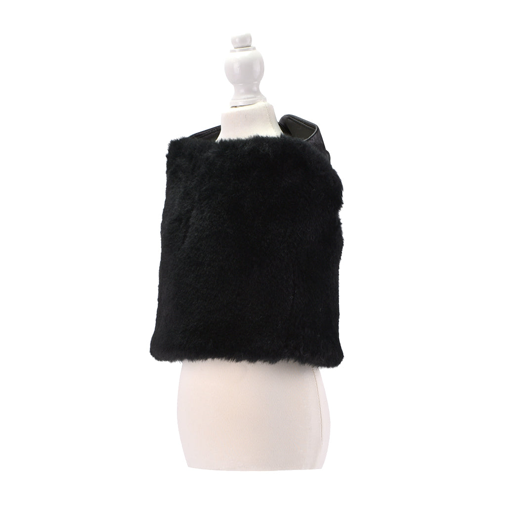 Reversible Fur Leather Jacket black