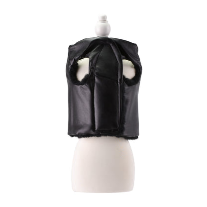 Reversible Fur Leather Jacket black