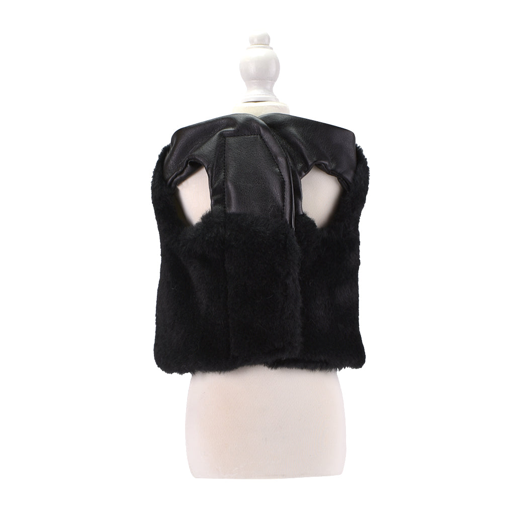 Reversible Fur Leather Jacket black