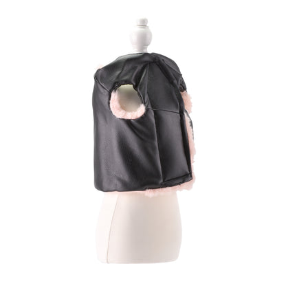 Reversible Fur Leather Jacket Pink