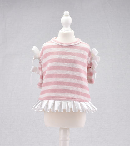 Sleeve ribbon tops pink
