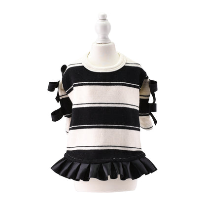 Sleeve ribbon tops black