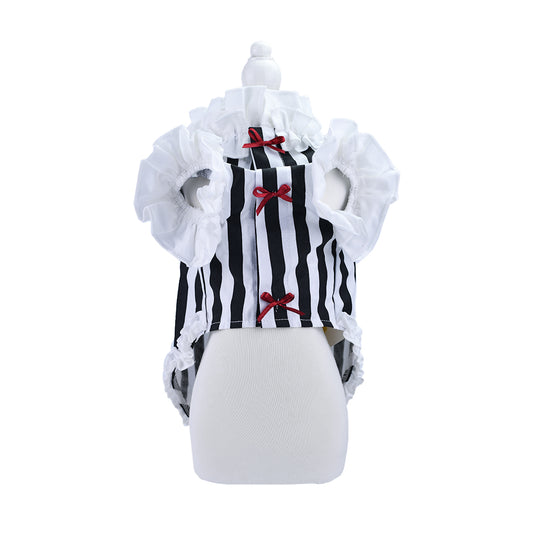 French doll シャツ Stripe black