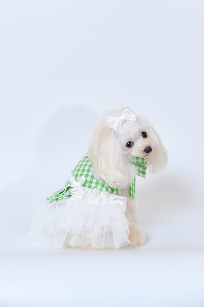 French doll ワンピース Gingham Green