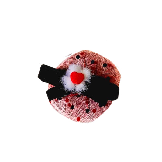 Classic heart barrette red