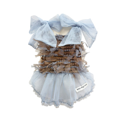 Ribbon Cascade Bustier Brown