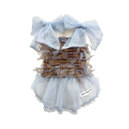 Ribbon Cascade Bustier Brown