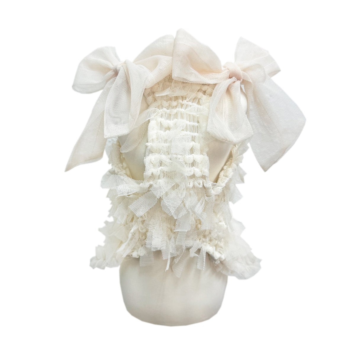 Ribbon Cascade Bustier Ivory